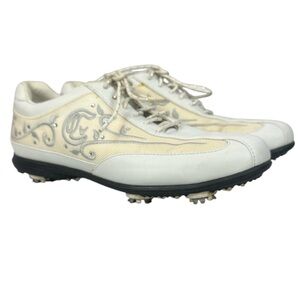 Callaway Savory White and Cream Golf Shoes with Rhinestones Size 7.5